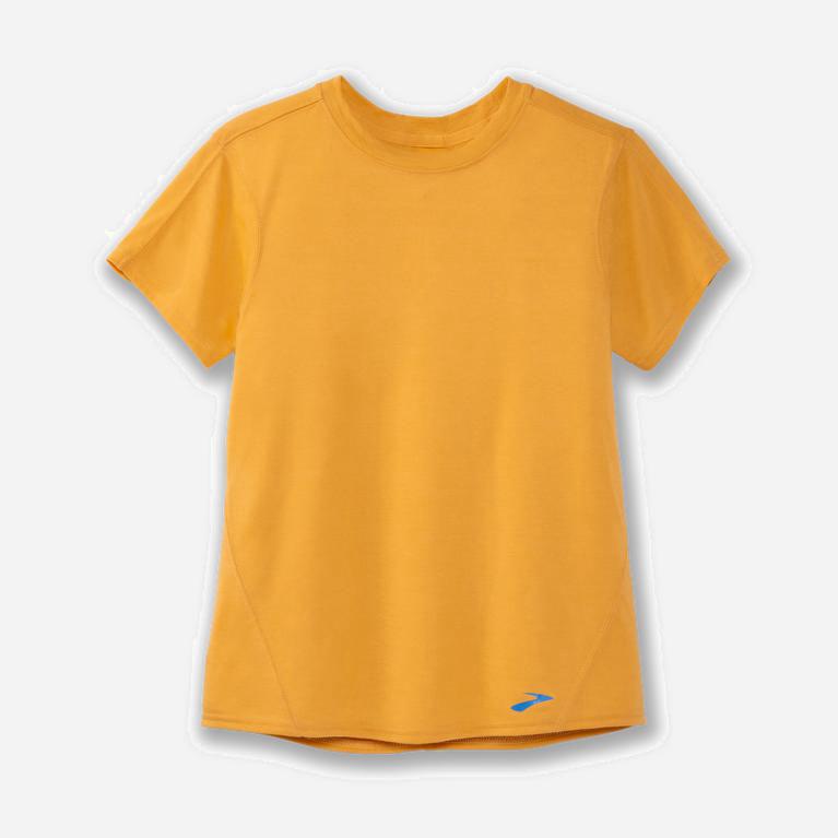 Camiseta De Corrida Manga Curta Brooks Distance Feminino Brasil - Laranja (28019YVSD)